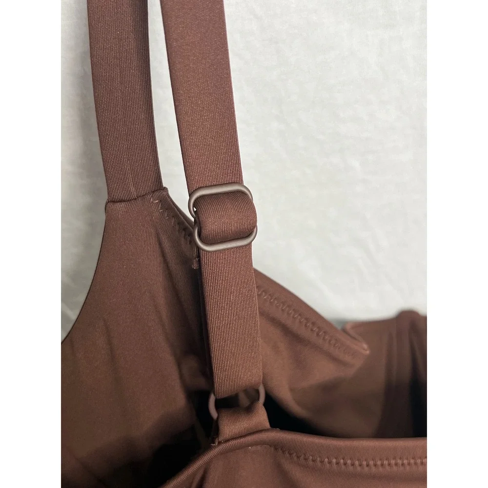 NWT Skims Sculpting Swim Ruched One Piece Bathing Suit Plus Sz 3X Cocoa Brown